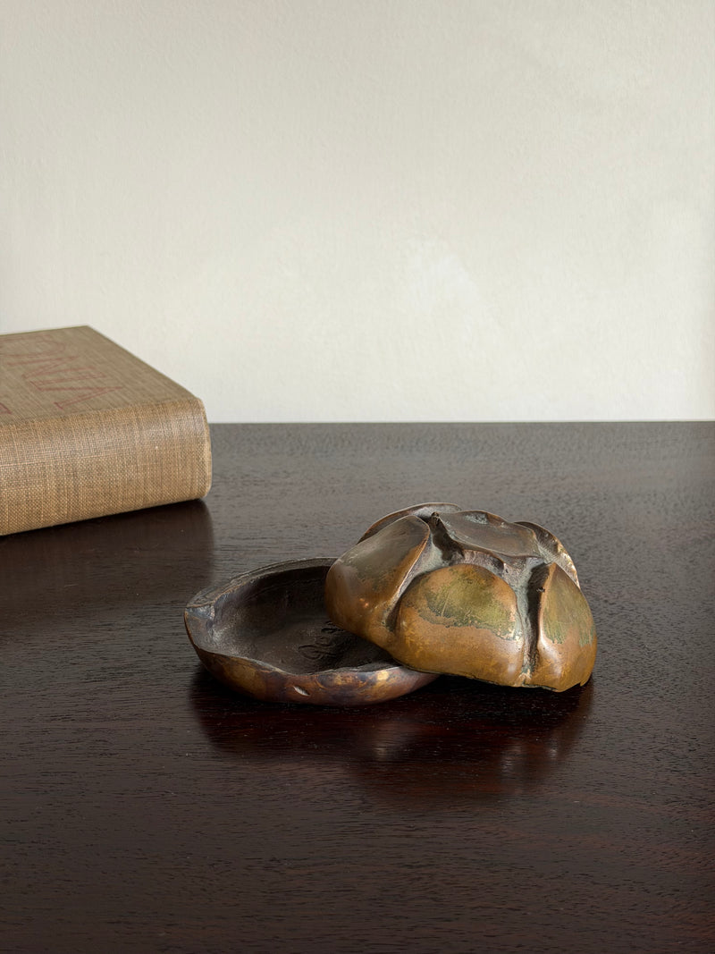 Sculptural Bronze Lidded Box, Signed G. Quadrio