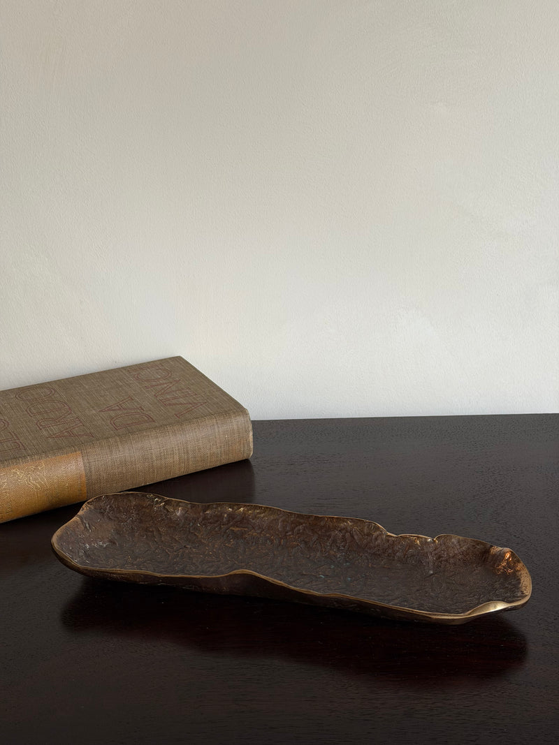 Vintage French Brutalist Bronze Vide-Poche Tray