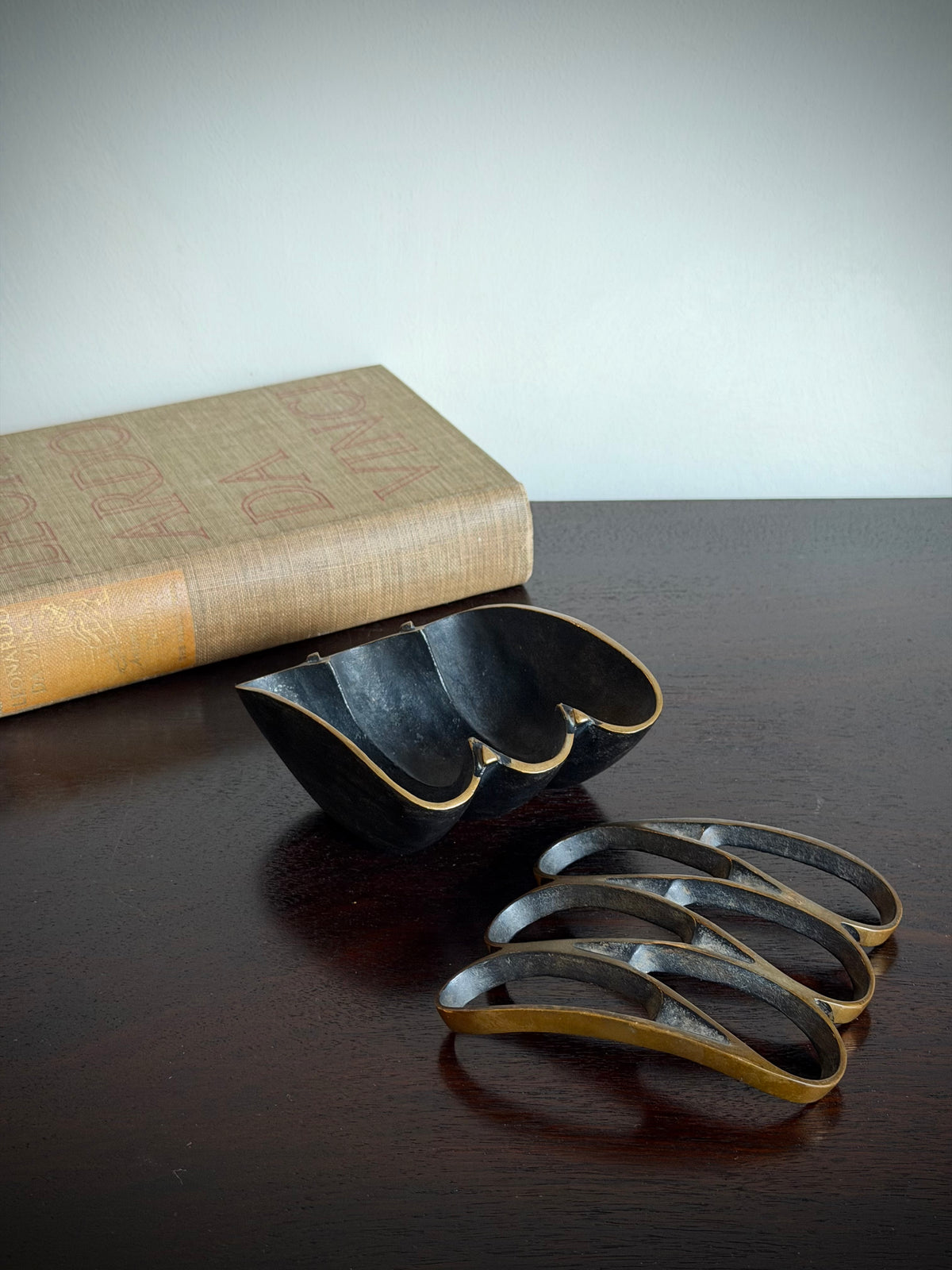French Brutalist Bronze Ashtray