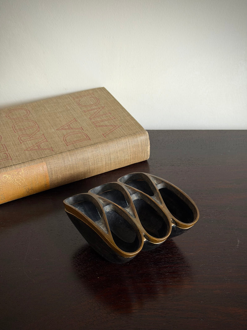 French Brutalist Bronze Ashtray