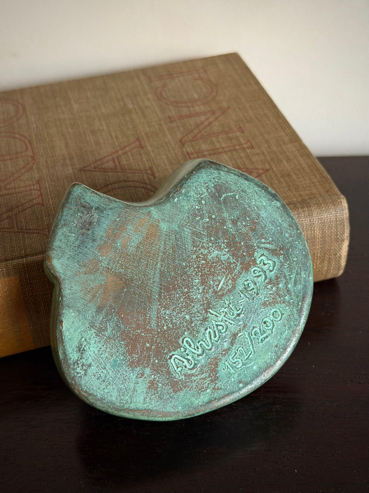 Signed French Modernist Patinated Bronze Sculpture