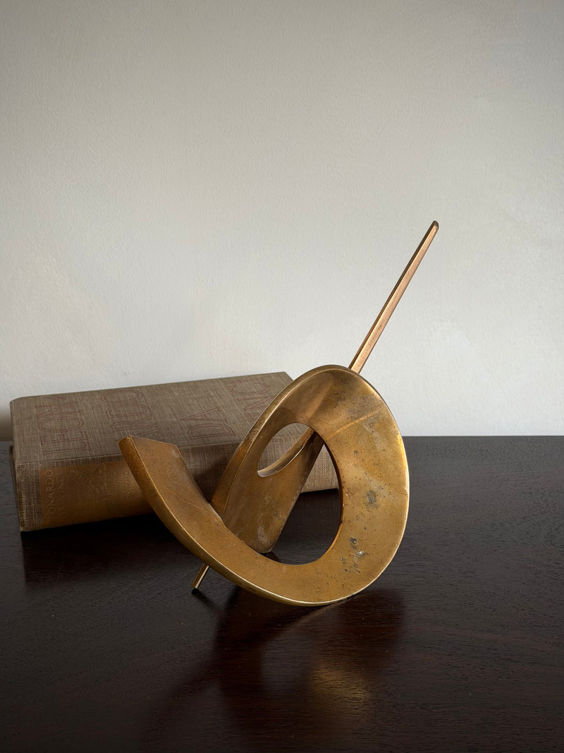 Vintage Modernist Brass Abstract Sculpture