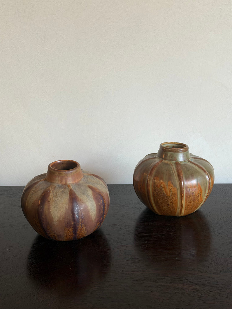 French Art Deco Stoneware Vase with Drip Glazes, 4 Available