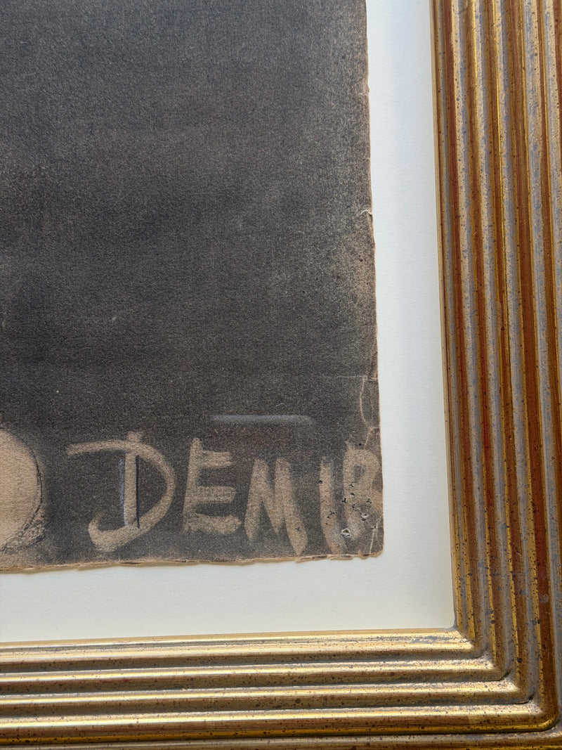 French Academic Charcoal Study, Classical Head, Stamped 1936