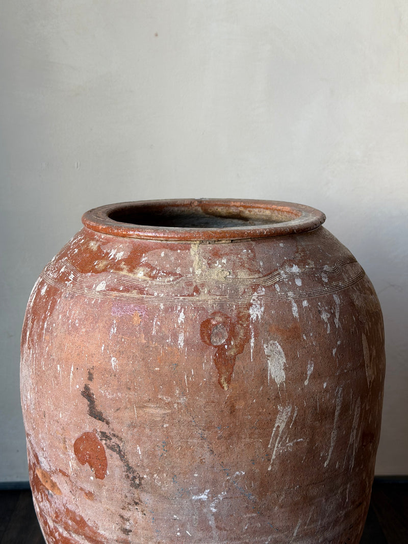 Terracotta Vintage Turkish Olive Pot