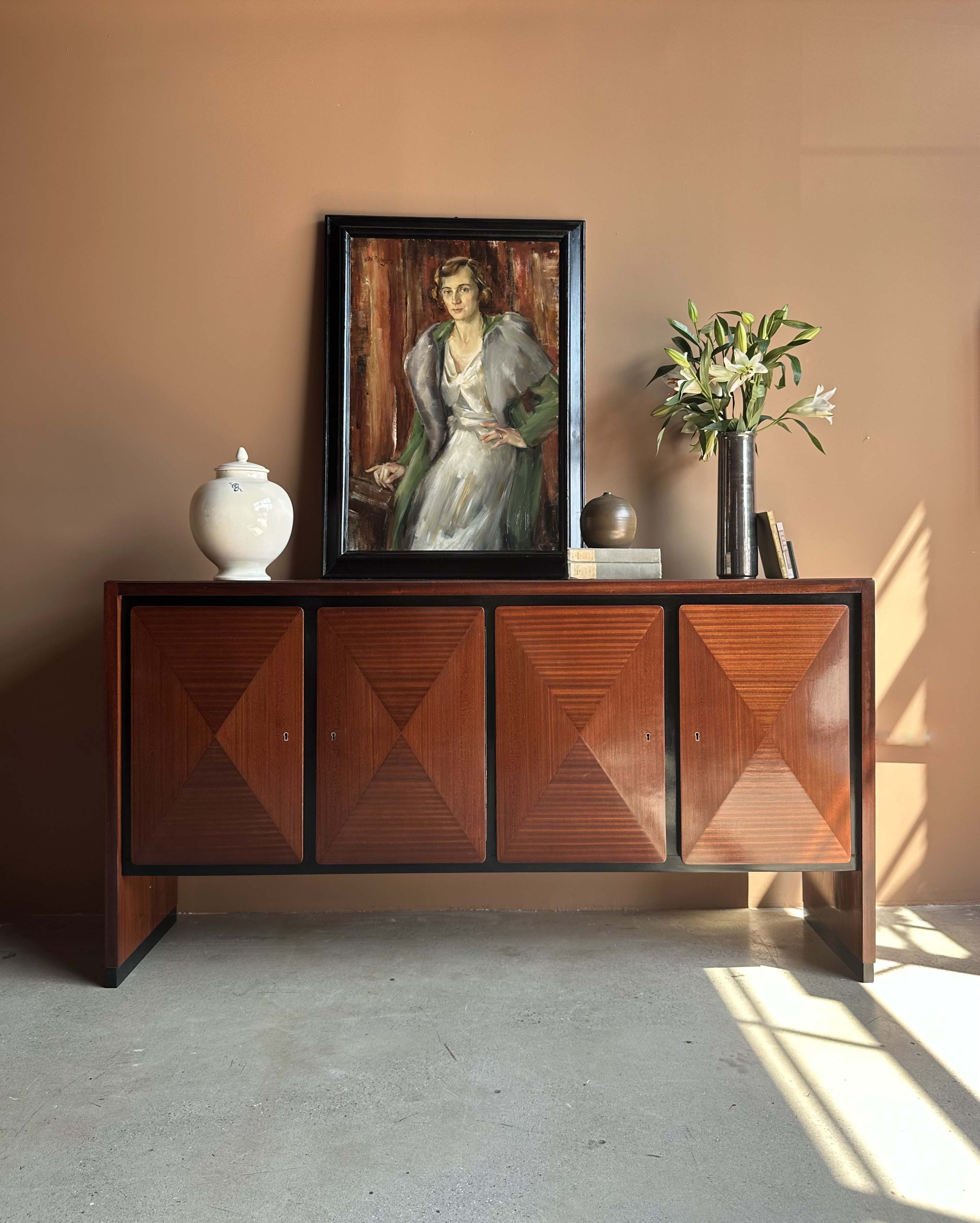Italian Mid-century Mahogany Credenza