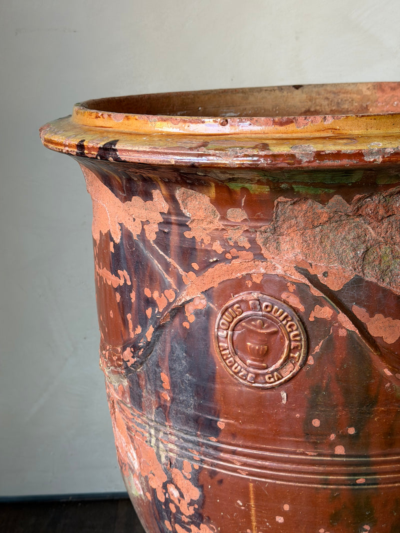Antique French Anduze Urn, Signed Louis Bourguet, c. 1900