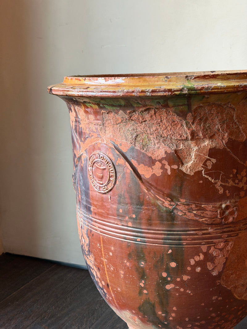 Antique French Anduze Urn, Signed Louis Bourguet, c. 1900