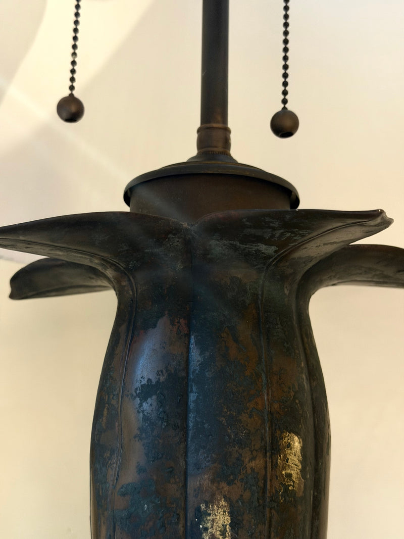 French Botanical Metal Table Lamp