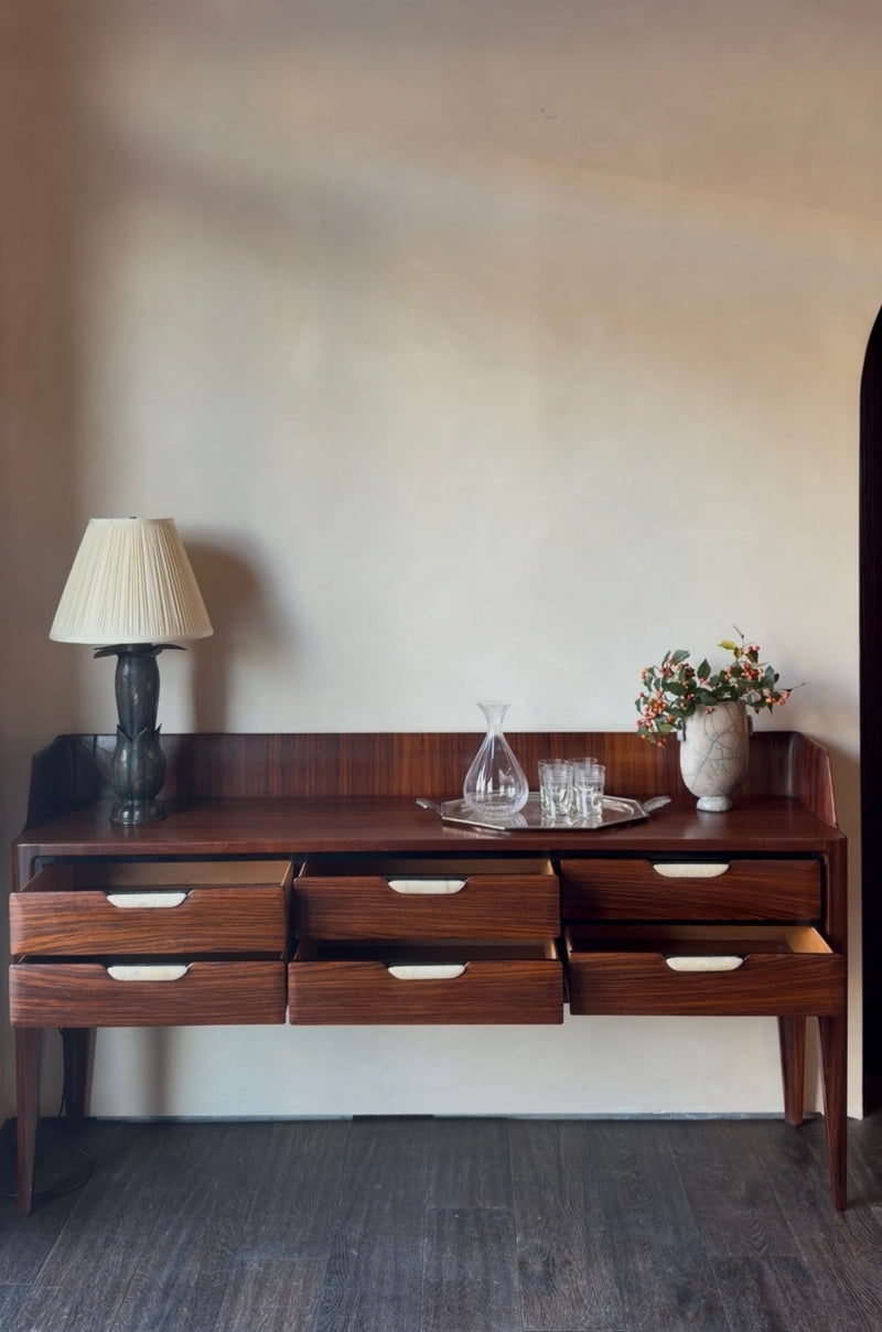 Italian Mid-Century Rosewood Sideboard with Six Drawers