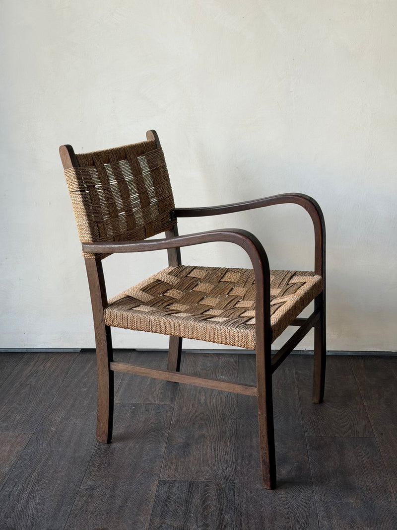 Brutalist Bauhaus Erich Dieckmann Rope Armchair, 2 Available