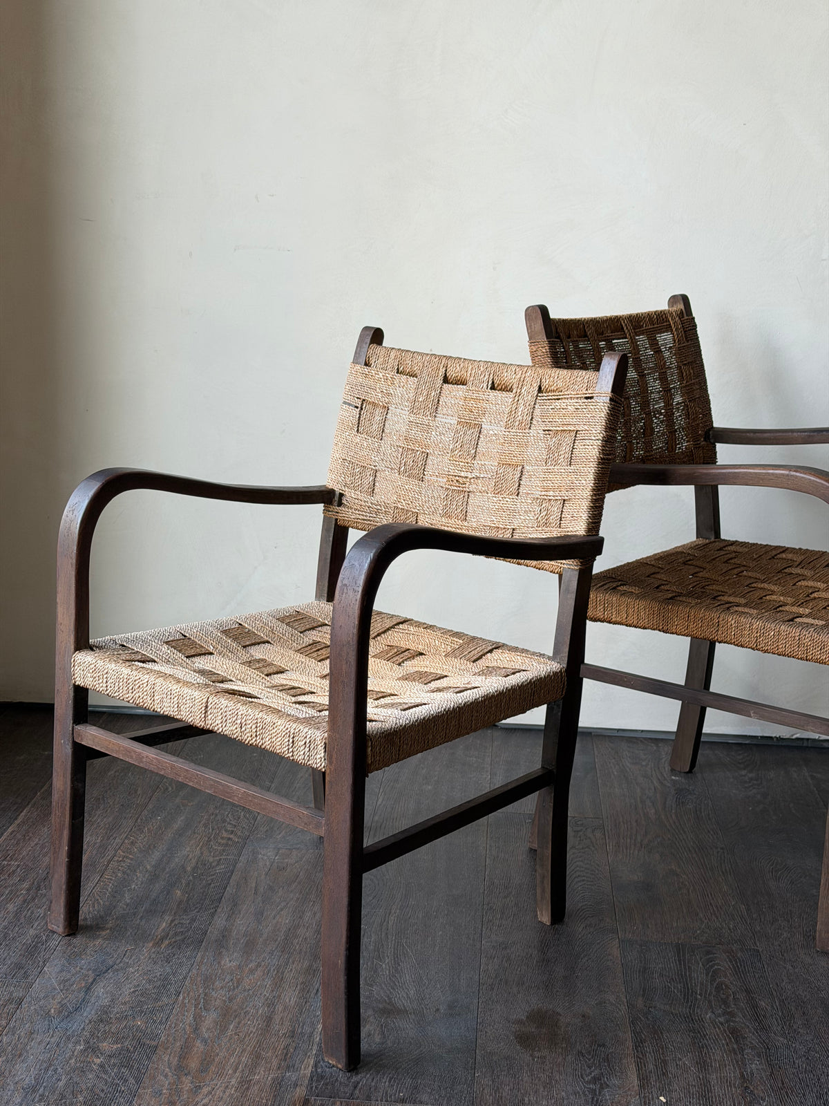 Brutalist Bauhaus Erich Dieckmann Rope Armchair, 2 Available