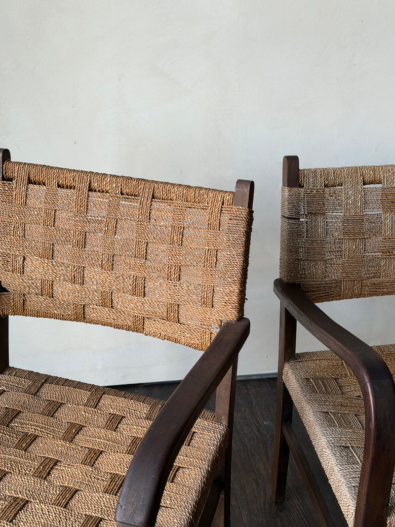 Brutalist Bauhaus Erich Dieckmann Rope Armchair, 2 Available