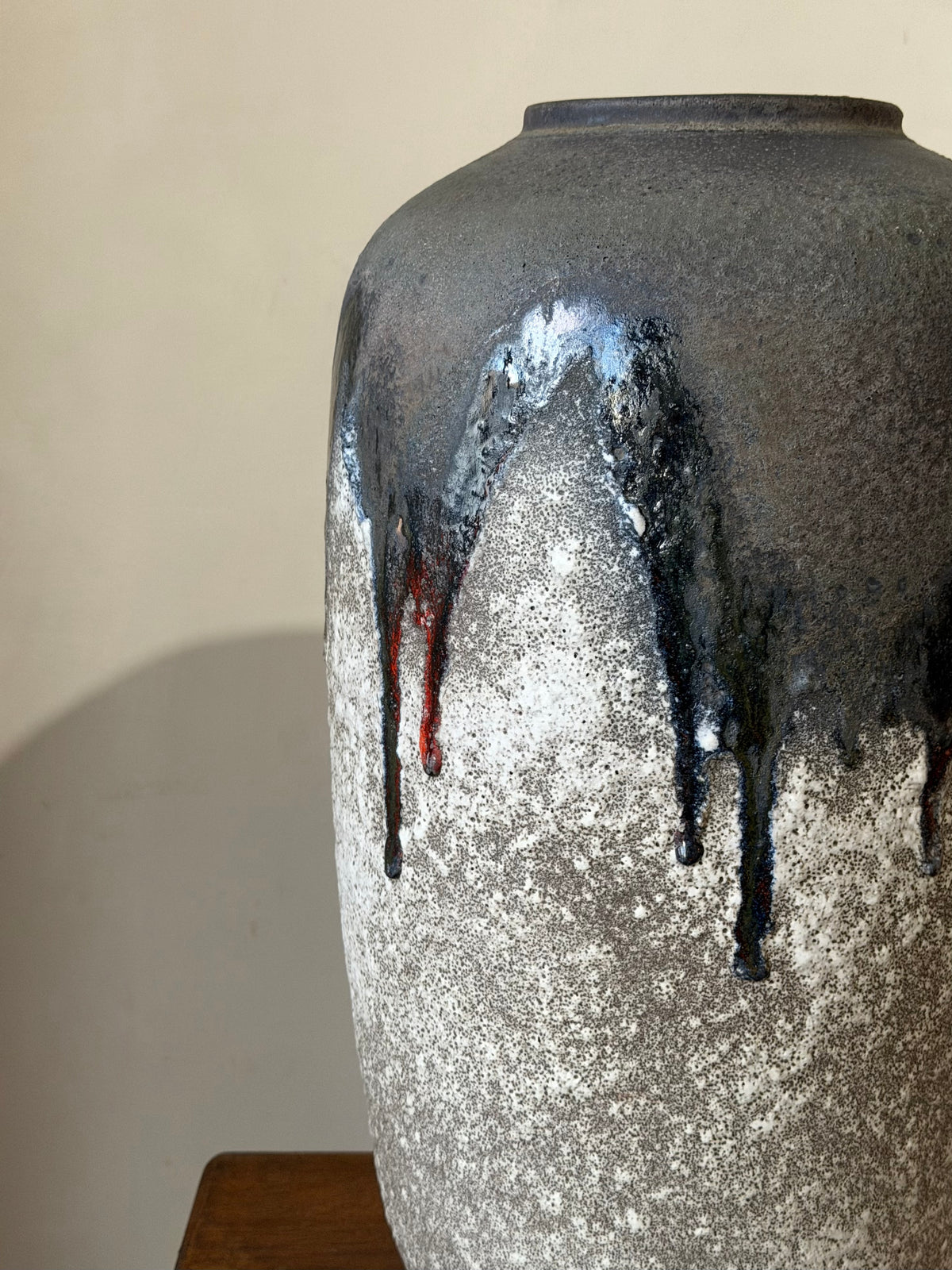 Fat Lava Ceramic Vase with Drip Glaze