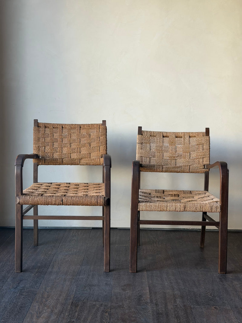 Brutalist Bauhaus Erich Dieckmann Rope Armchair, 2 Available