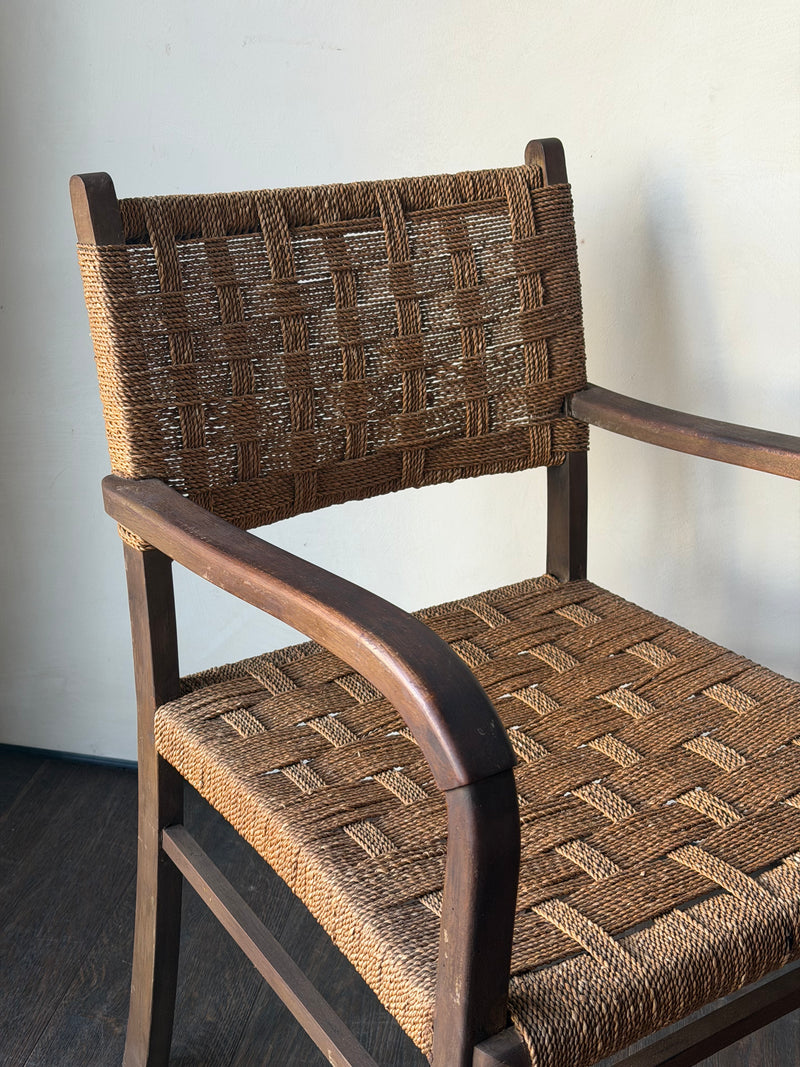 Brutalist Bauhaus Erich Dieckmann Rope Armchair, 2 Available