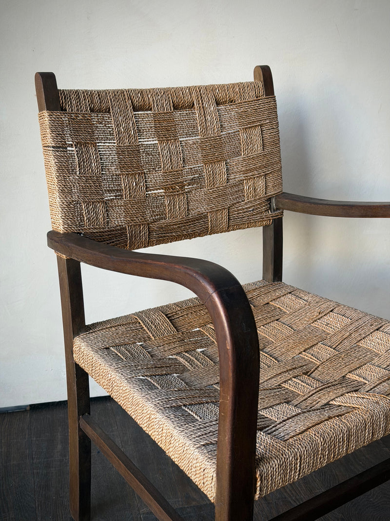Brutalist Bauhaus Erich Dieckmann Rope Armchair, 2 Available