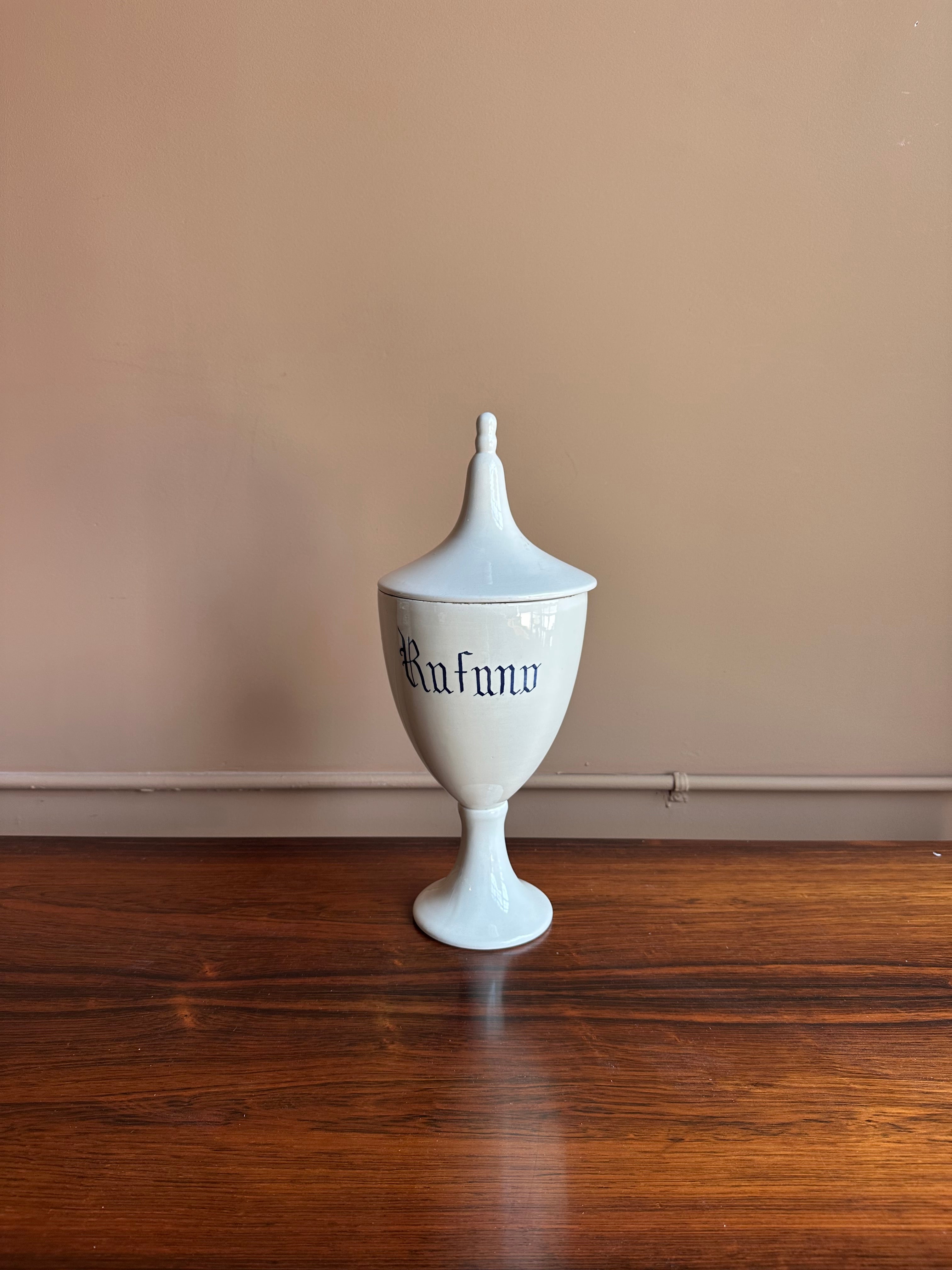 Antique Italian Ceramic Apothecary Jar, Morella