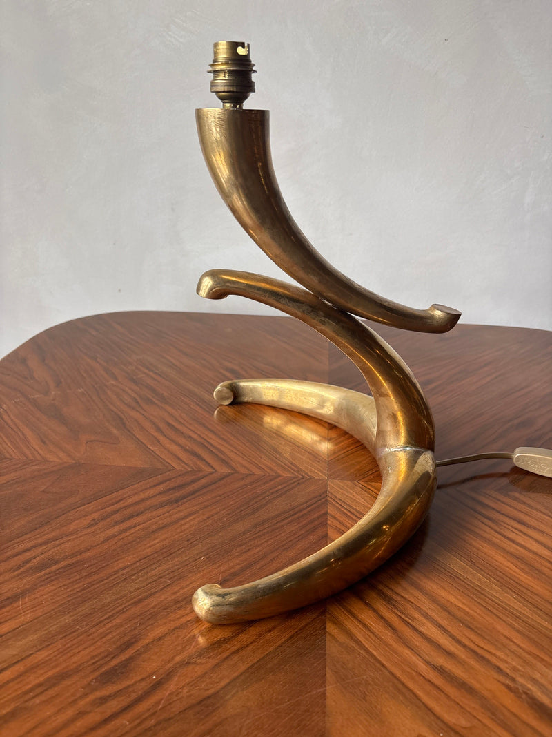 French Sculptural Brass Table Lamp