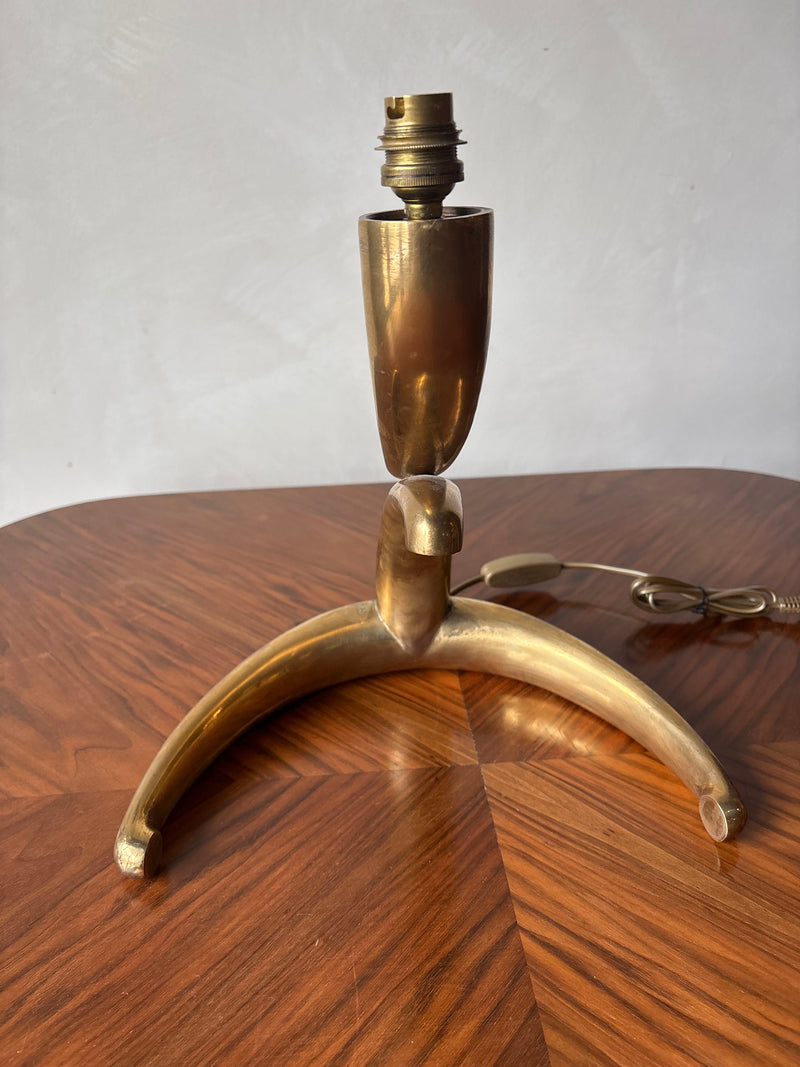 French Sculptural Brass Table Lamp
