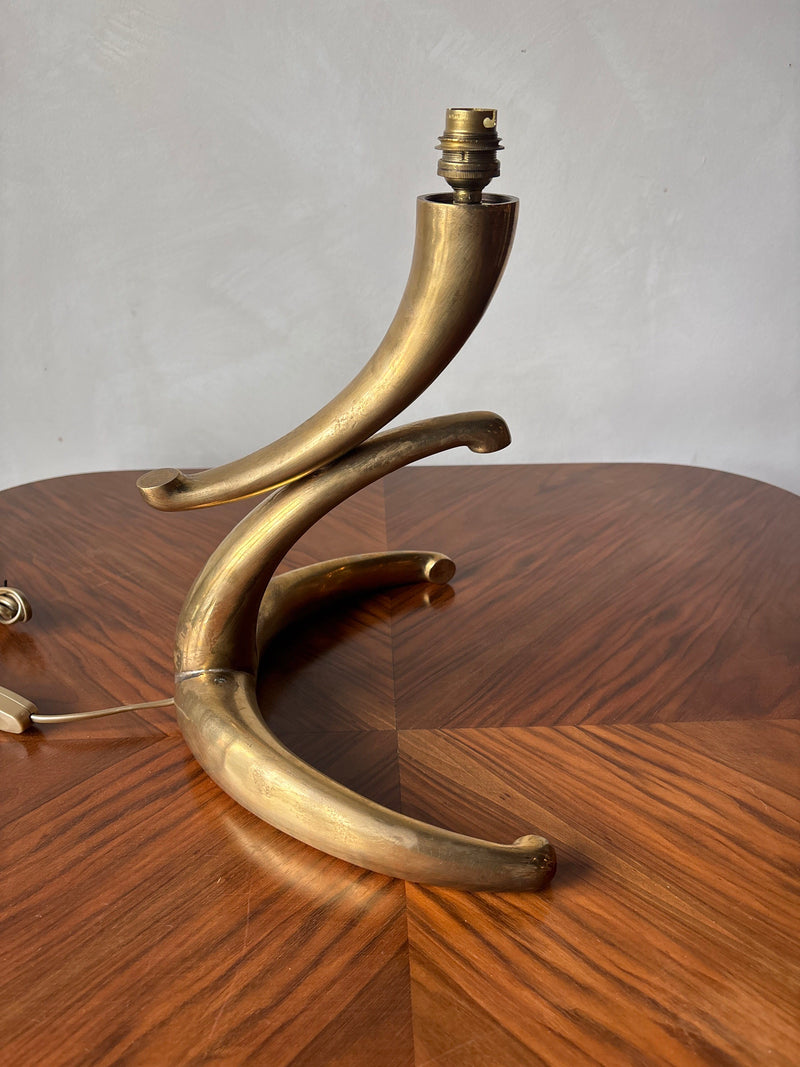 French Sculptural Brass Table Lamp