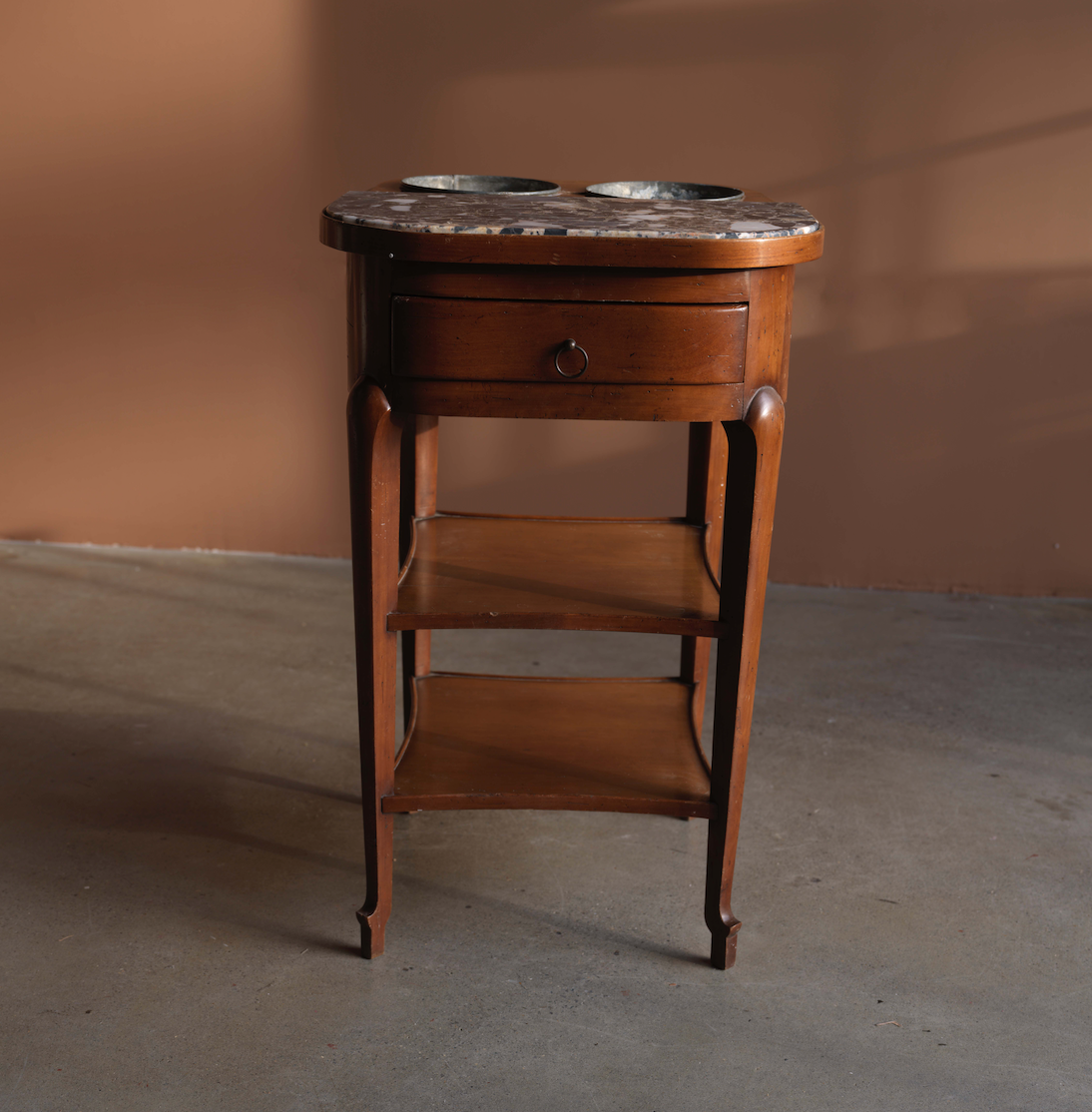 French Louis XV Marble Rafraichissoir Side Table