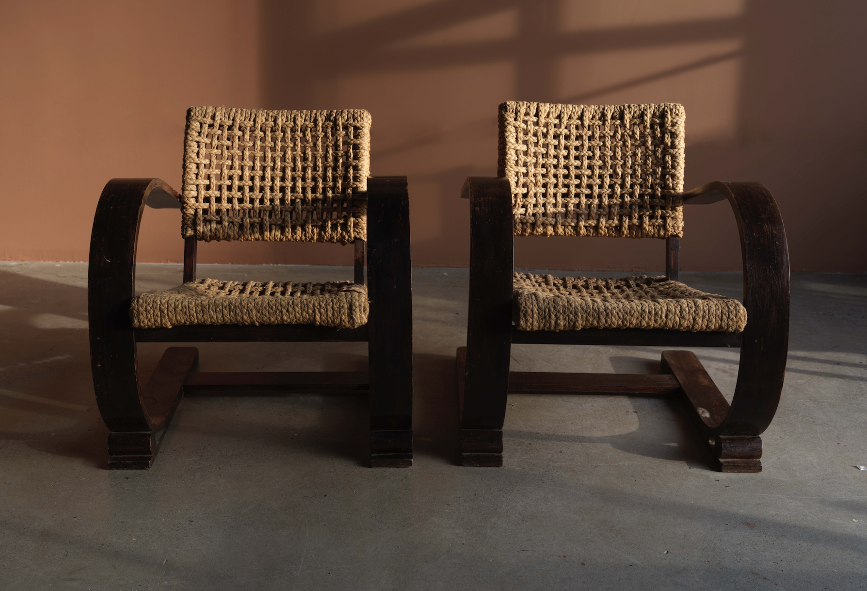Rope Chairs by Adrien Audoux & Frida Minet for Vibo Vesoul, Pair