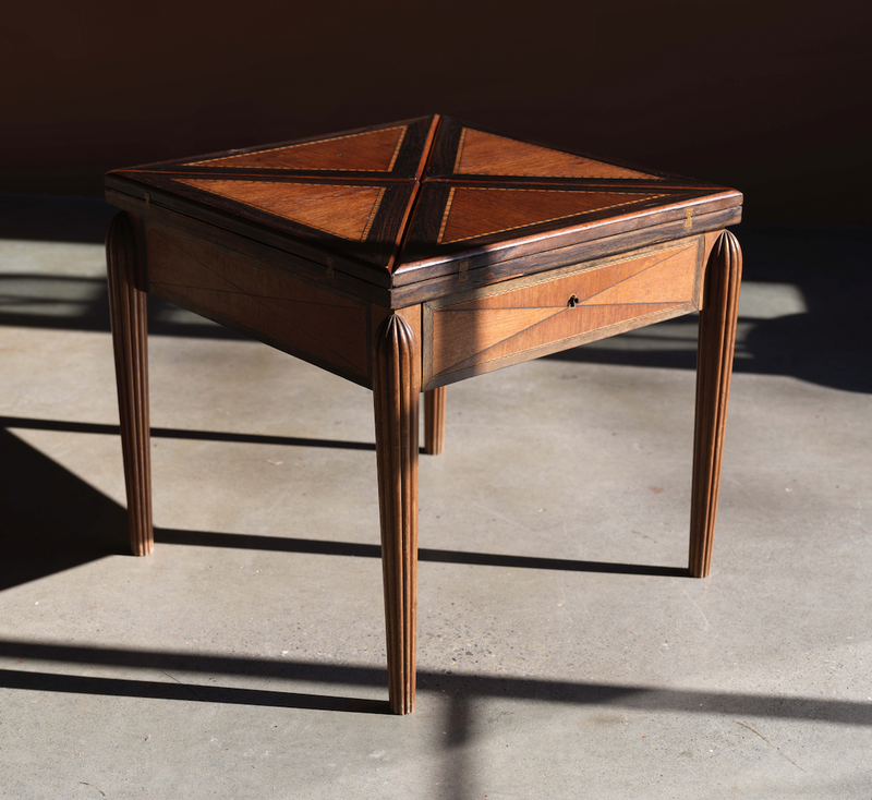 Vintage Rosewood Folding Card Table, c. 1940