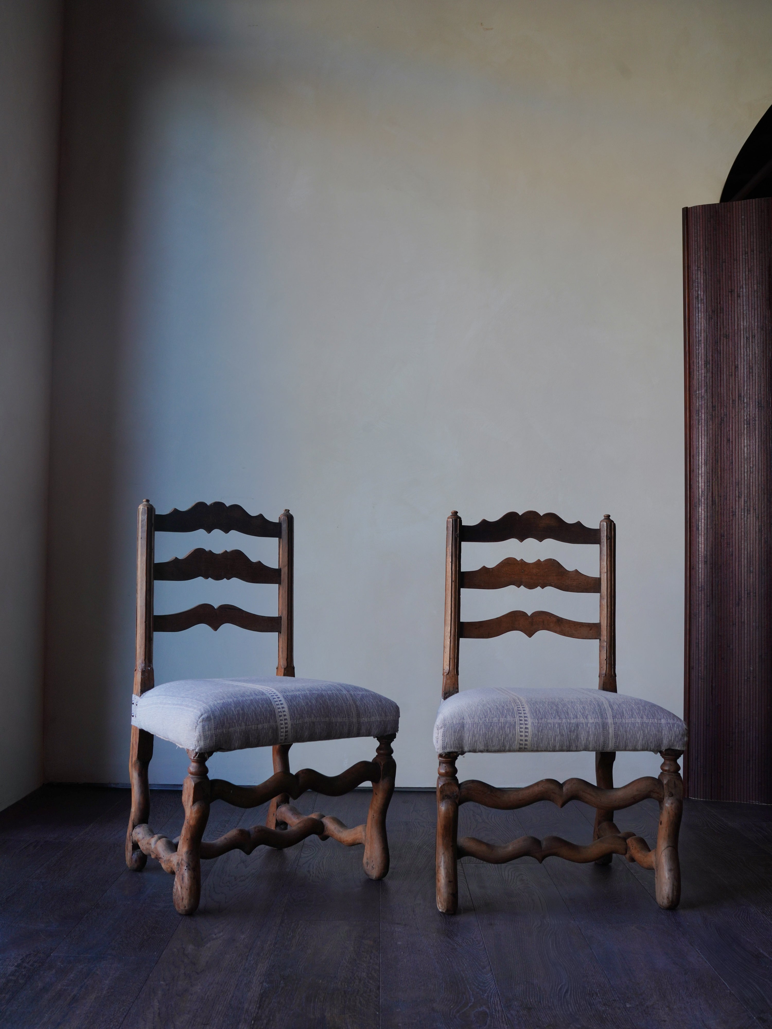 18th Century French Hand Carved Farm Chairs