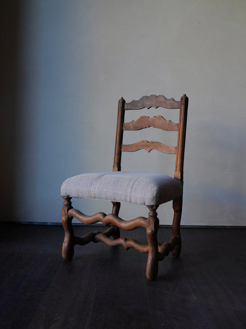 18th Century French Hand Carved Farm Chairs