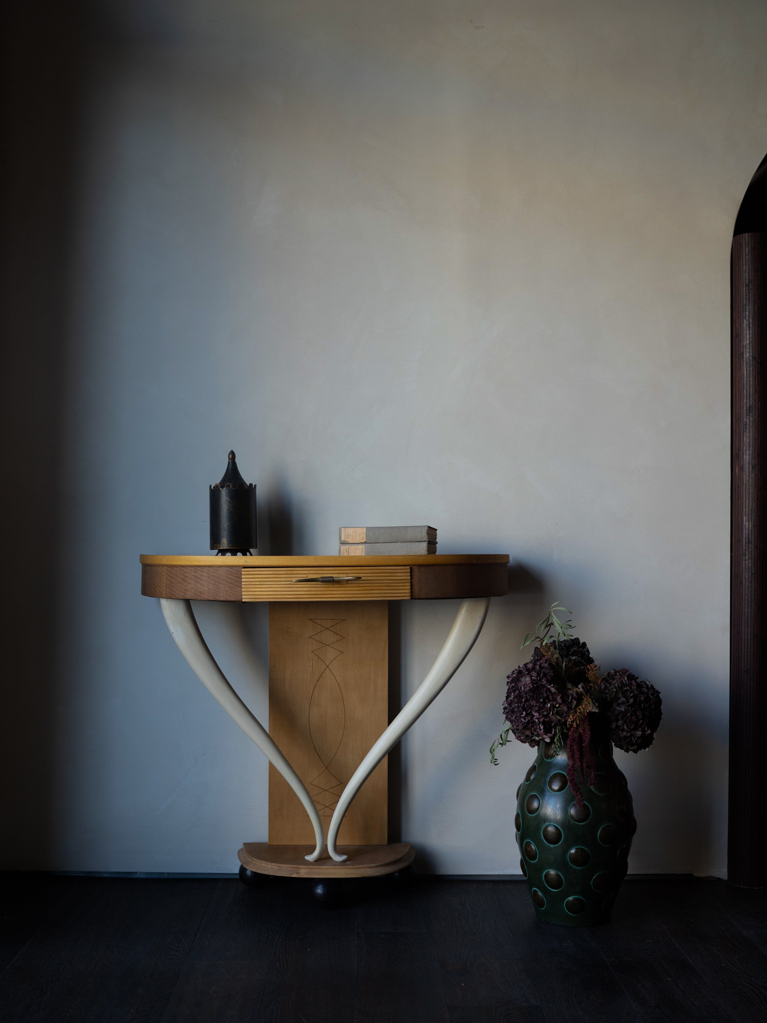 Italian Midcentury Cherrywood Wall Console