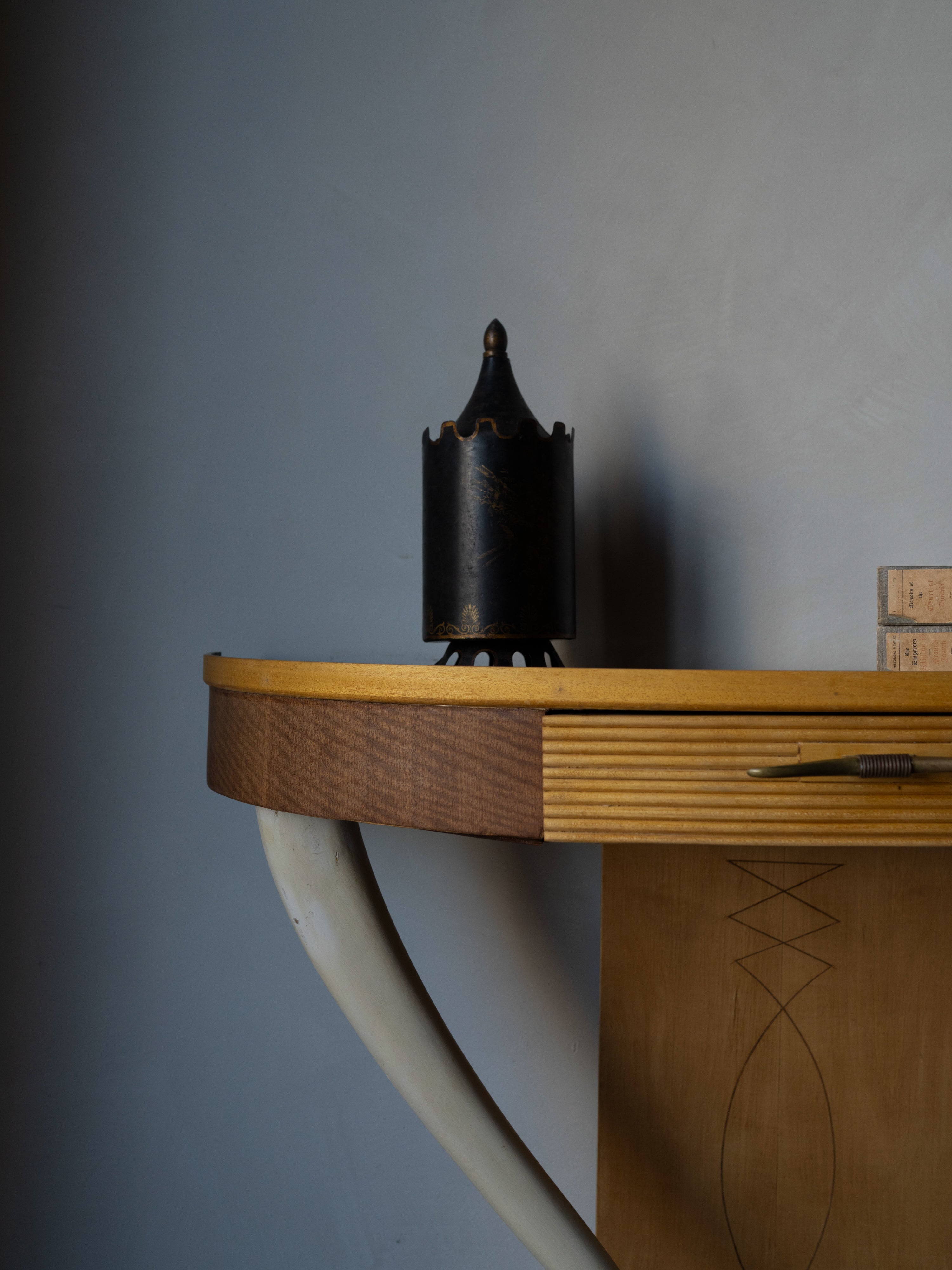 Italian Midcentury Cherrywood Wall Console