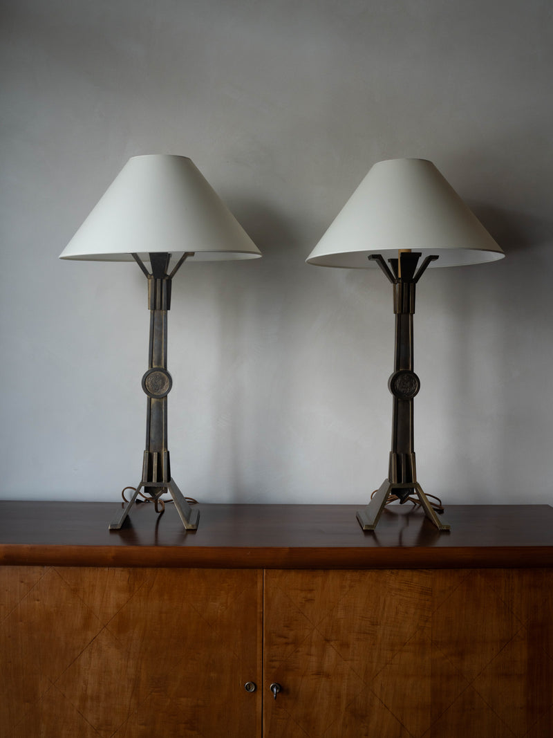 Pair of Vintage Bronze Table Lamps