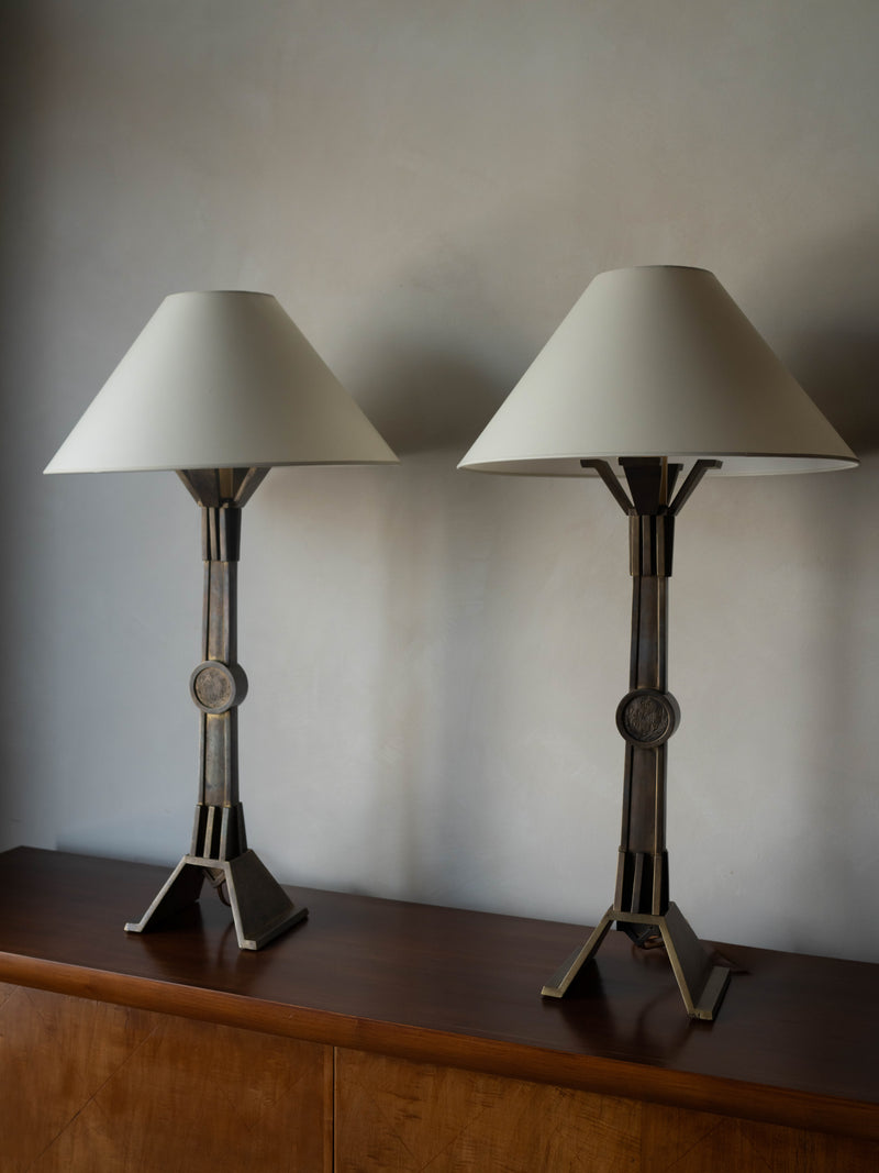 Pair of Vintage Bronze Table Lamps
