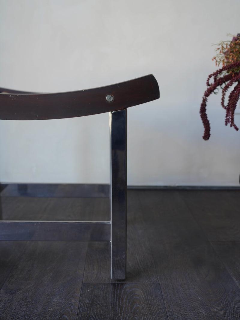 1980s Bamboo Chrome Stool