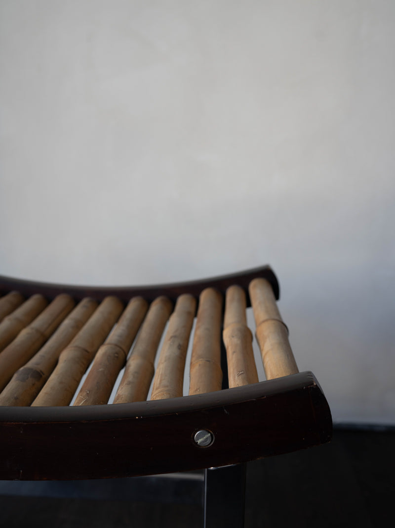 1980s Bamboo Chrome Stool