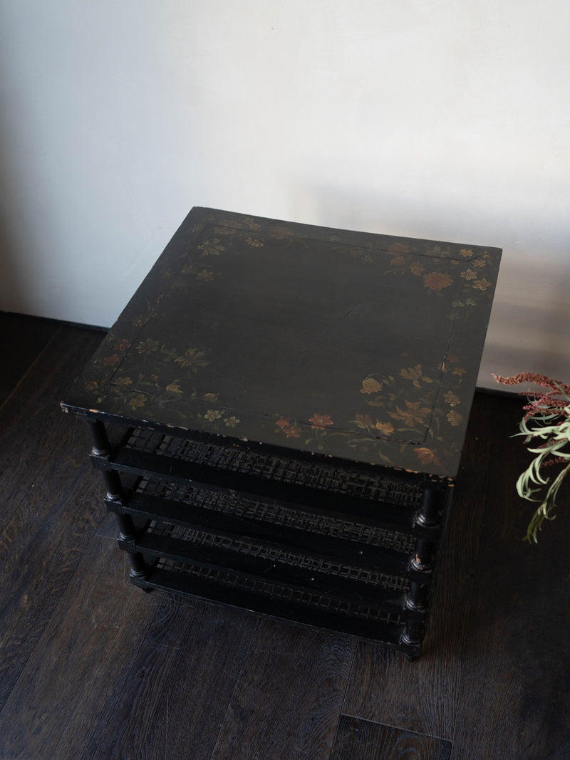 Black Lacquered Chinoiserie Side Table