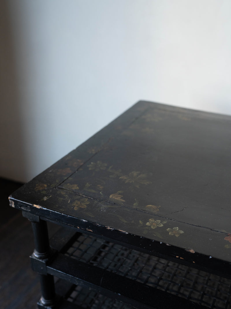 Black Lacquered Chinoiserie Side Table