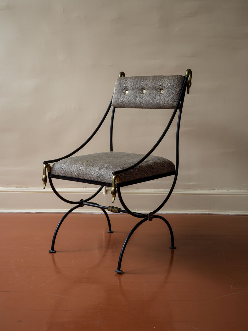 Swan Chair by Maison Jansen, Black and White