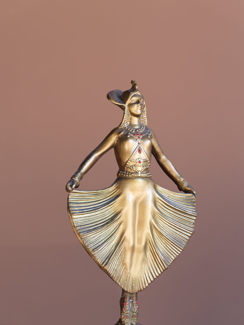 Art Deco Brass & Alabaster Globe Lamp