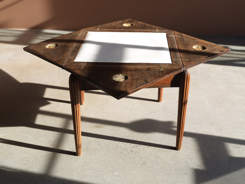 Vintage Rosewood Folding Card Table, c. 1940
