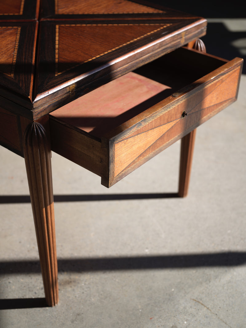 Vintage Rosewood Folding Card Table, c. 1940