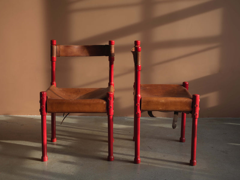 Leather Dining Chairs in the style of Asko, c. 1960, Set of 8