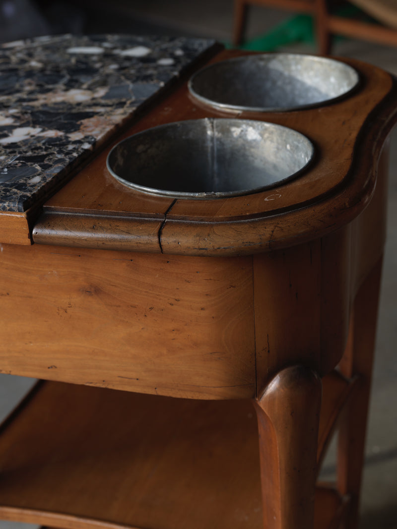 French Louis XV Marble Rafraichissoir Side Table