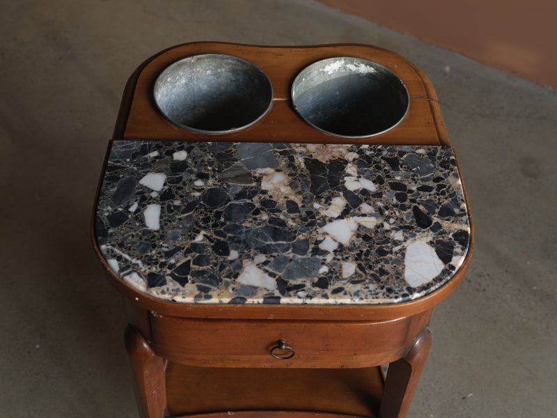 French Louis XV Marble Rafraichissoir Side Table