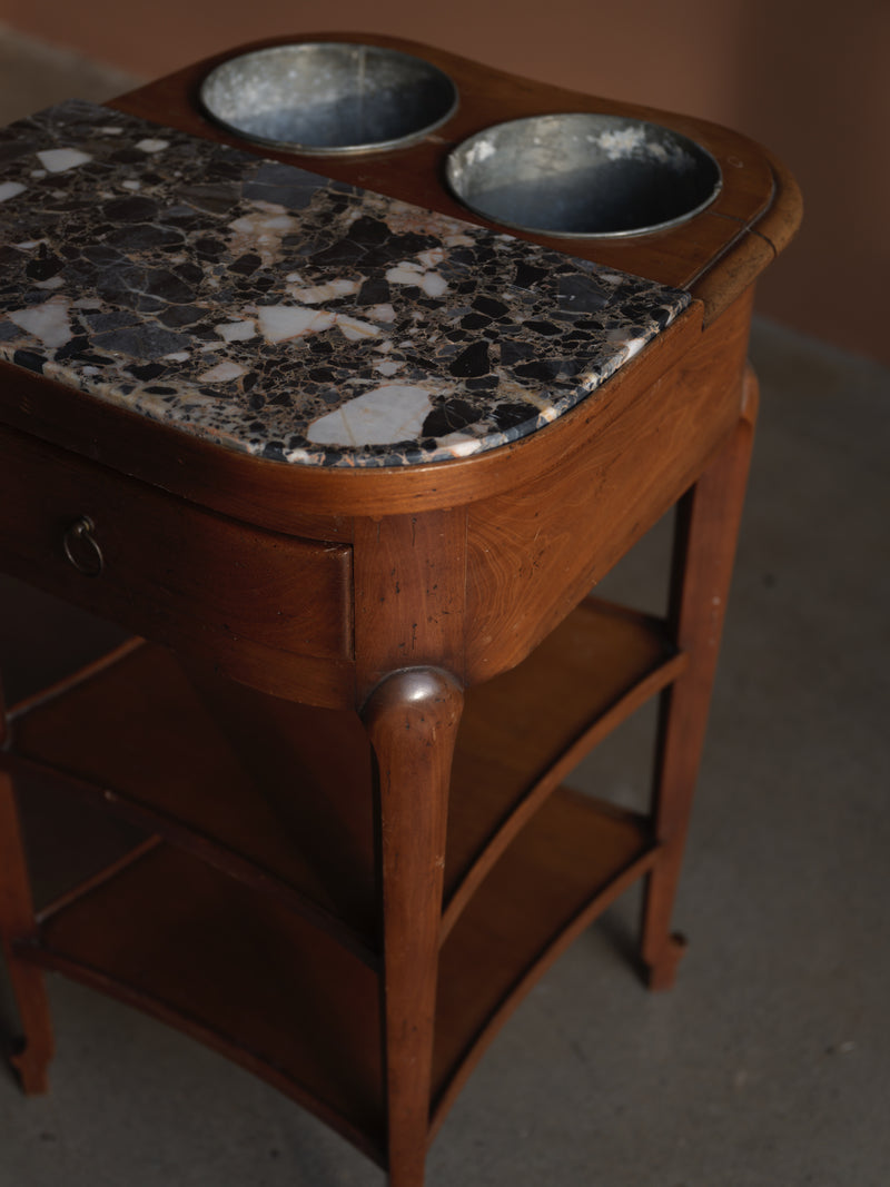 French Louis XV Marble Rafraichissoir Side Table